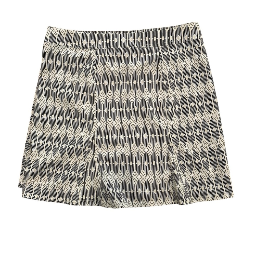 RIP SKIRT Women's Large Black White Diamond Summer Beachy Outdoor Short Wrap
